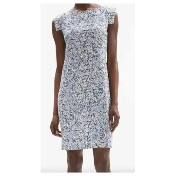 M.M.LaFleur Sarah 4.0 Dress in Indigo Marble - Picture 1 of 14